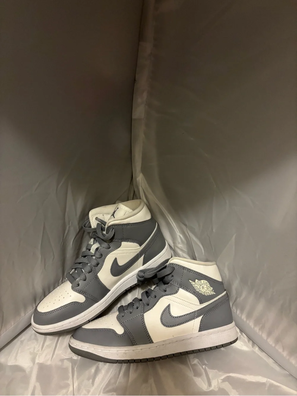 Nike Mid-Top Sneakers in Gray & White